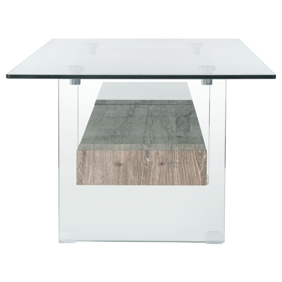 SAFAVIEH Gennie Modern Glass Coffee Table - 43.3" x 23.6" x 16.5" - 43Wx24Dx17H