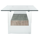 SAFAVIEH Gennie Modern Glass Coffee Table - 43.3" x 23.6" x 16.5" - 43Wx24Dx17H