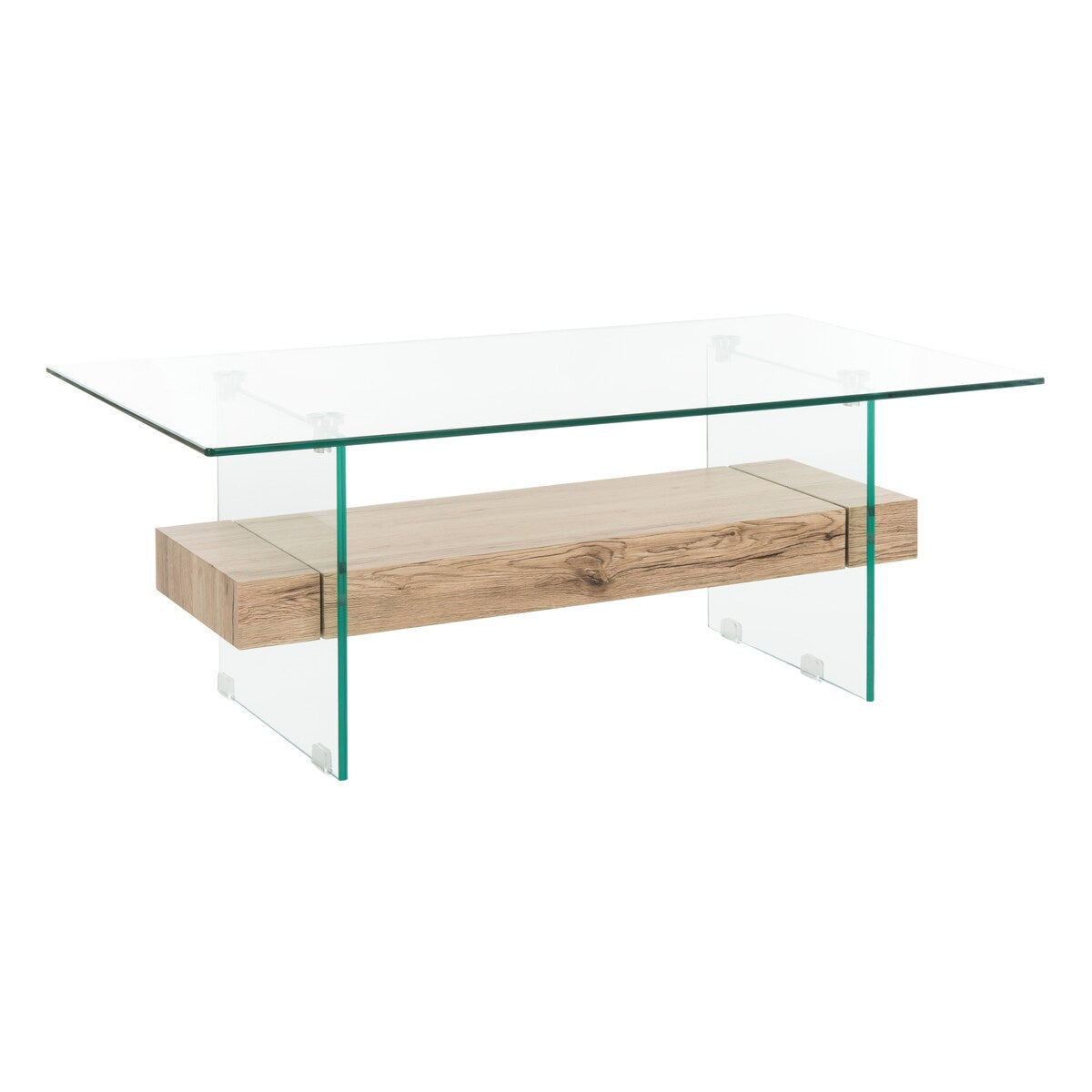 SAFAVIEH Gennie Modern Glass Coffee Table - 43.3" x 23.6" x 16.5" - 43Wx24Dx17H