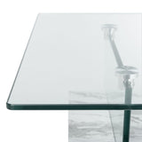 SAFAVIEH Gennie Modern Glass Coffee Table - 43.3" x 23.6" x 16.5" - 43Wx24Dx17H