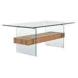 SAFAVIEH Gennie Modern Glass Coffee Table - 43.3" x 23.6" x 16.5" - 43Wx24Dx17H