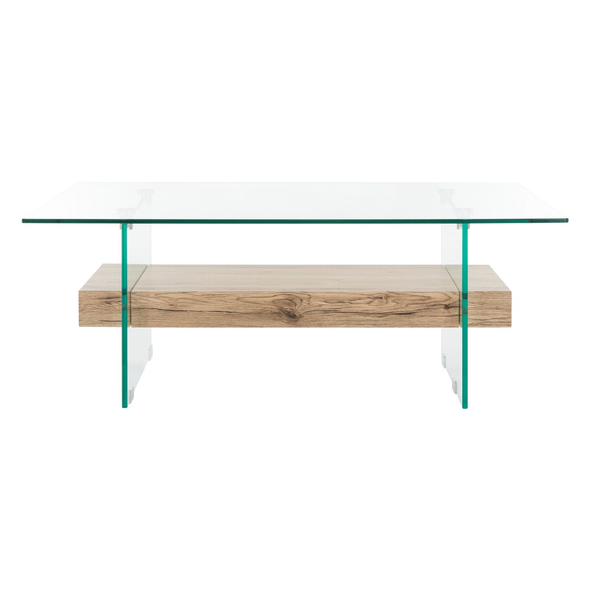 SAFAVIEH Gennie Modern Glass Coffee Table - 43.3" x 23.6" x 16.5" - 43Wx24Dx17H