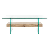 SAFAVIEH Gennie Modern Glass Coffee Table - 43.3" x 23.6" x 16.5" - 43Wx24Dx17H