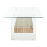 SAFAVIEH Gennie Modern Glass Coffee Table - 43.3" x 23.6" x 16.5" - 43Wx24Dx17H