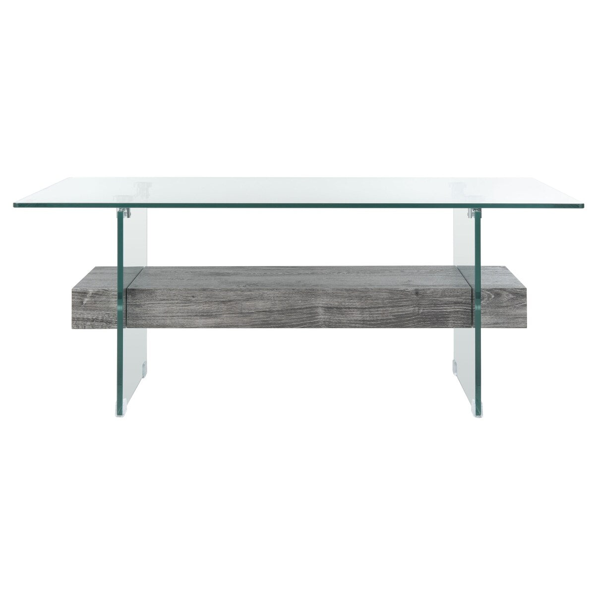 SAFAVIEH Gennie Modern Glass Coffee Table - 43.3" x 23.6" x 16.5" - 43Wx24Dx17H