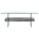 SAFAVIEH Gennie Modern Glass Coffee Table - 43.3" x 23.6" x 16.5" - 43Wx24Dx17H