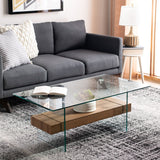 SAFAVIEH Gennie Modern Glass Coffee Table - 43.3" x 23.6" x 16.5" - 43Wx24Dx17H