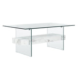 SAFAVIEH Gennie Modern Glass Coffee Table - 43.3" x 23.6" x 16.5" - 43Wx24Dx17H