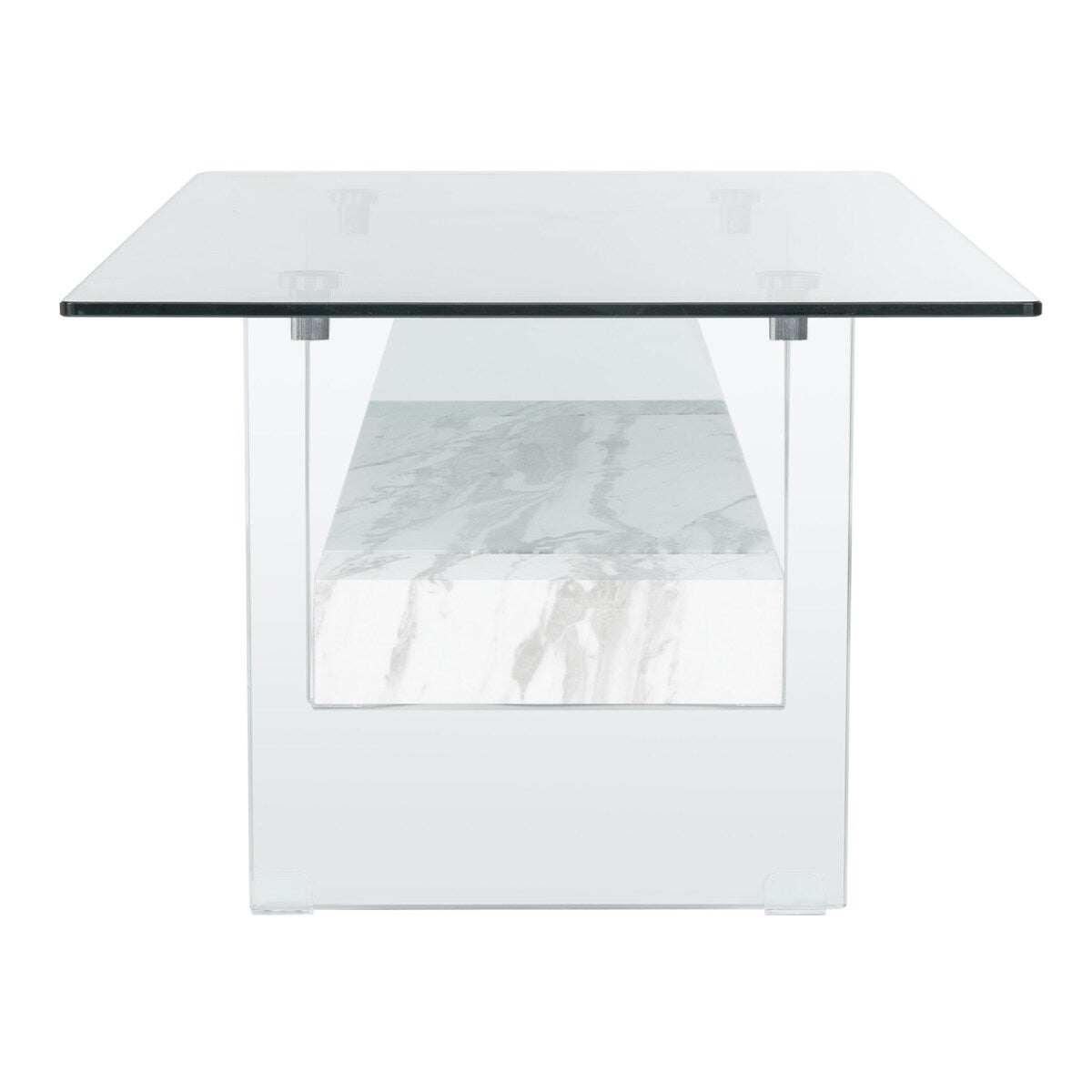 SAFAVIEH Gennie Modern Glass Coffee Table - 43.3" x 23.6" x 16.5" - 43Wx24Dx17H