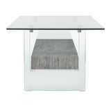 SAFAVIEH Gennie Modern Glass Coffee Table - 43.3" x 23.6" x 16.5" - 43Wx24Dx17H