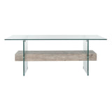 SAFAVIEH Gennie Modern Glass Coffee Table - 43.3" x 23.6" x 16.5" - 43Wx24Dx17H