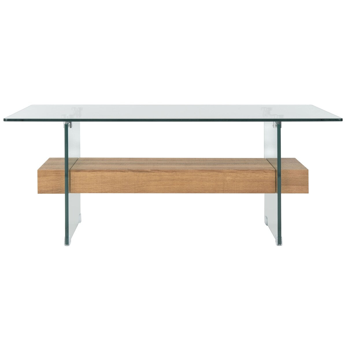 SAFAVIEH Gennie Modern Glass Coffee Table - 43.3" x 23.6" x 16.5" - 43Wx24Dx17H