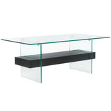 SAFAVIEH Gennie Modern Glass Coffee Table - 43.3" x 23.6" x 16.5" - 43Wx24Dx17H