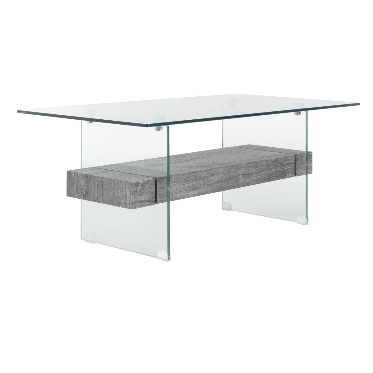 SAFAVIEH Gennie Modern Glass Coffee Table - 43.3" x 23.6" x 16.5" - 43Wx24Dx17H