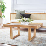 SAFAVIEH Gerdhilde Tropical Boho Coastal Rattan Rectangle Coffee Table - 47 In. W x 24 In. D x 18 In. H - 47Wx24Dx18H