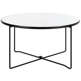 SAFAVIEH Gertha White/ Black Round Coffee Table - 27.5" W x 27.5" L x 15" H - 28Wx28Dx15H