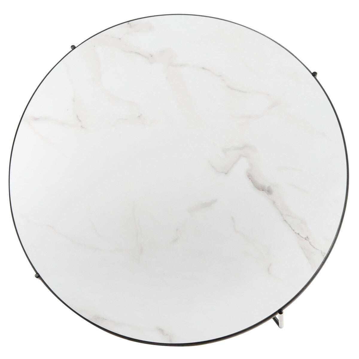 SAFAVIEH Gertha White/ Black Round Coffee Table - 27.5" W x 27.5" L x 15" H - 28Wx28Dx15H