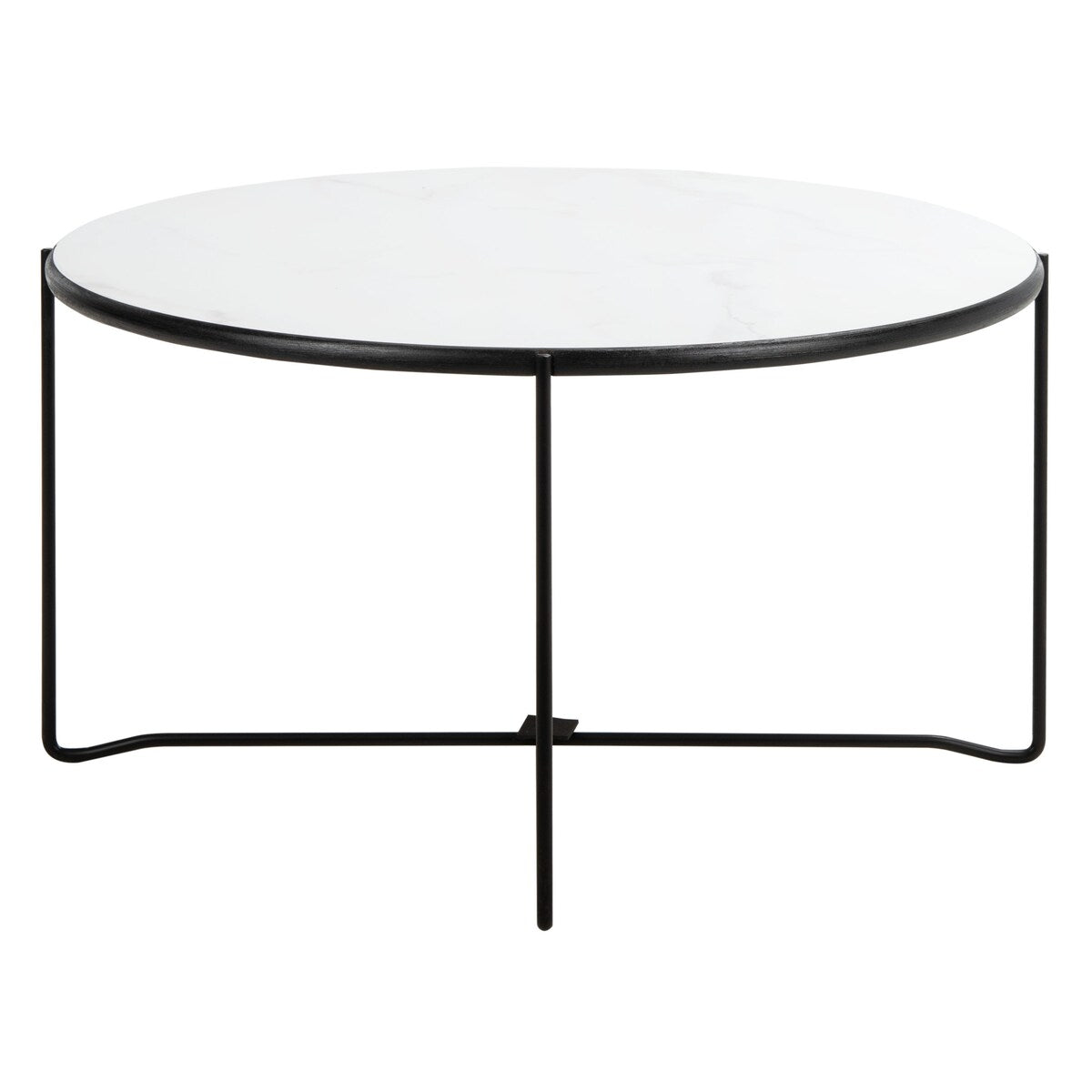 SAFAVIEH Gertha White/ Black Round Coffee Table - 27.5" W x 27.5" L x 15" H - 28Wx28Dx15H