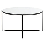 SAFAVIEH Gertha White/ Black Round Coffee Table - 27.5" W x 27.5" L x 15" H - 28Wx28Dx15H