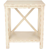 SAFAVIEH Gislind Distressed Ivory End Table - 18.1" x 13.5" x 21.5" - 18Wx14Dx22H