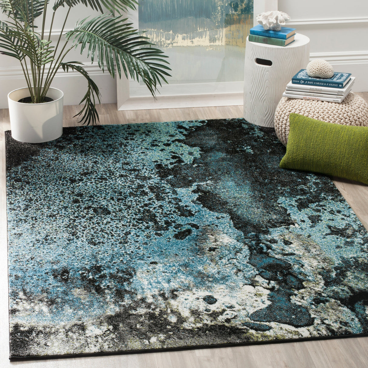 SAFAVIEH Glacier Honey Watercolor Modern Abstract Rug