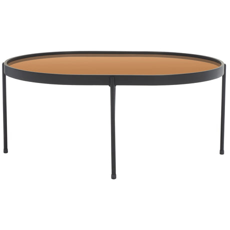 SAFAVIEH Glendora Mirrored Oval Coffee Table - 32 In. W x 23 In. D x 14 In. H - 32Wx23Dx14H