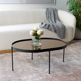 SAFAVIEH Glendora Mirrored Oval Coffee Table - 32 In. W x 23 In. D x 14 In. H - 32Wx23Dx14H