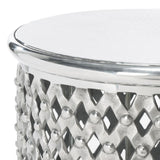 SAFAVIEH Glynda Silver Lace Table Stool - 18.3" x 18.3" x 21" - 18Wx18Dx21H