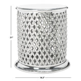 SAFAVIEH Glynda Silver Lace Table Stool - 18.3" x 18.3" x 21" - 18Wx18Dx21H