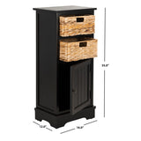 SAFAVIEH Golda Distressed Black Storage Cabinet - 15.9" x 11.8" x 35" - 16Wx12Dx35H