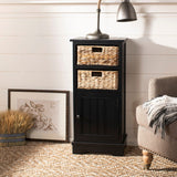 SAFAVIEH Golda Distressed Black Storage Cabinet - 15.9" x 11.8" x 35" - 16Wx12Dx35H