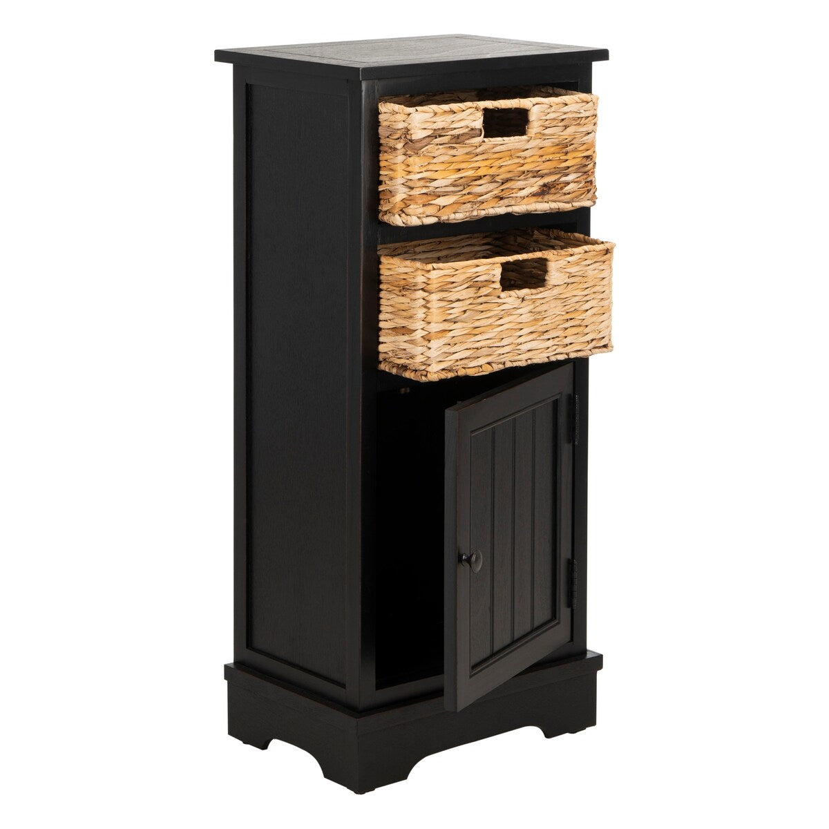 SAFAVIEH Golda Distressed Black Storage Cabinet - 15.9" x 11.8" x 35" - 16Wx12Dx35H