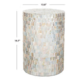 SAFAVIEH Gordana Multi/ Blue Square Mosaic Round Stool - 13.8"x13.8"x19.7" - 14Wx14Dx20H