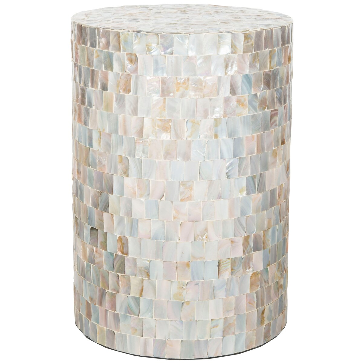 SAFAVIEH Gordana Multi/ Blue Square Mosaic Round Stool - 13.8"x13.8"x19.7" - 14Wx14Dx20H