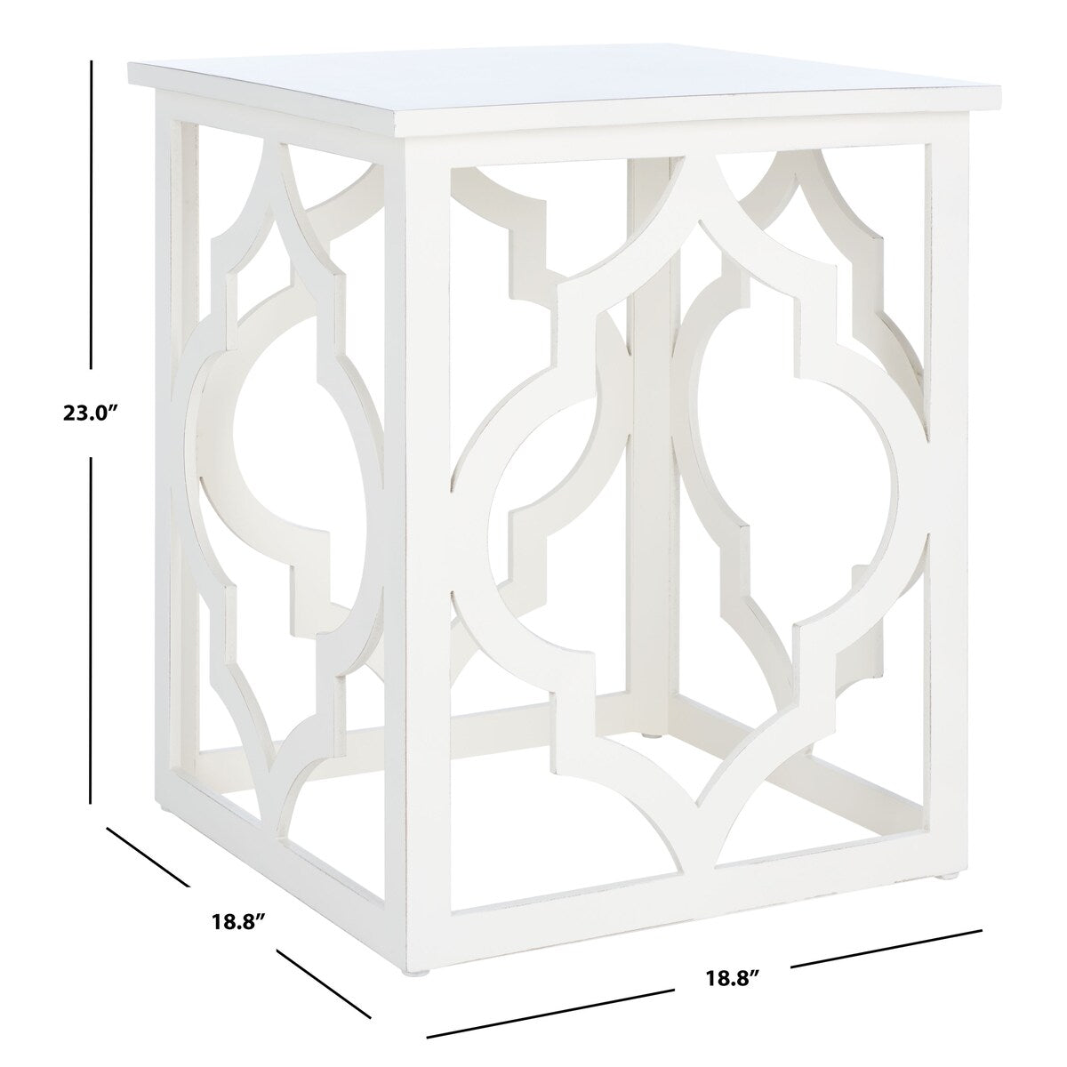 SAFAVIEH Grayce Trellis Silver Leaf End Table. - 19" W x 19" D x 23" H - 19Wx19Dx23H