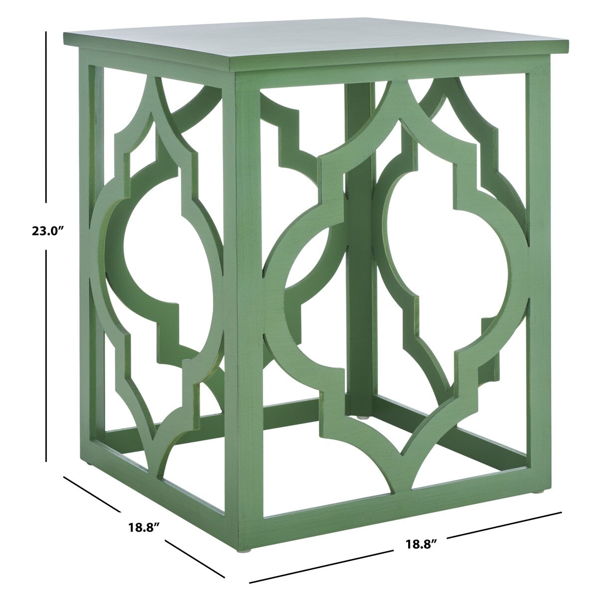 SAFAVIEH Grayce Trellis Silver Leaf End Table. - 19" W x 19" D x 23" H - 19Wx19Dx23H