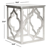 SAFAVIEH Grayce Trellis Silver Leaf End Table. - 19" W x 19" D x 23" H - 19Wx19Dx23H