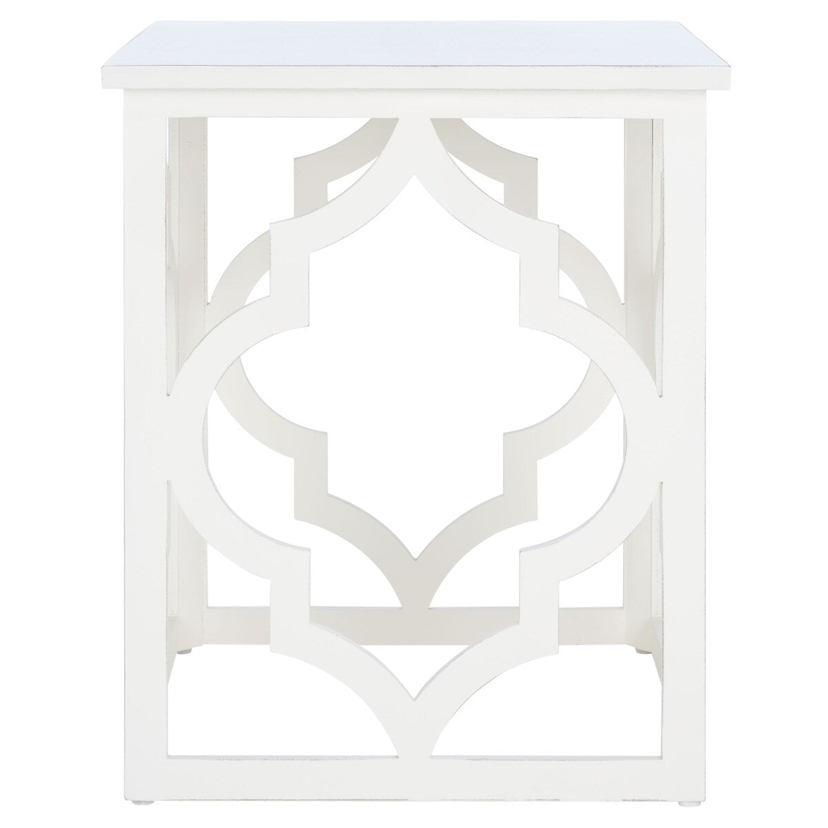 SAFAVIEH Grayce Trellis Silver Leaf End Table. - 19" W x 19" D x 23" H - 19Wx19Dx23H