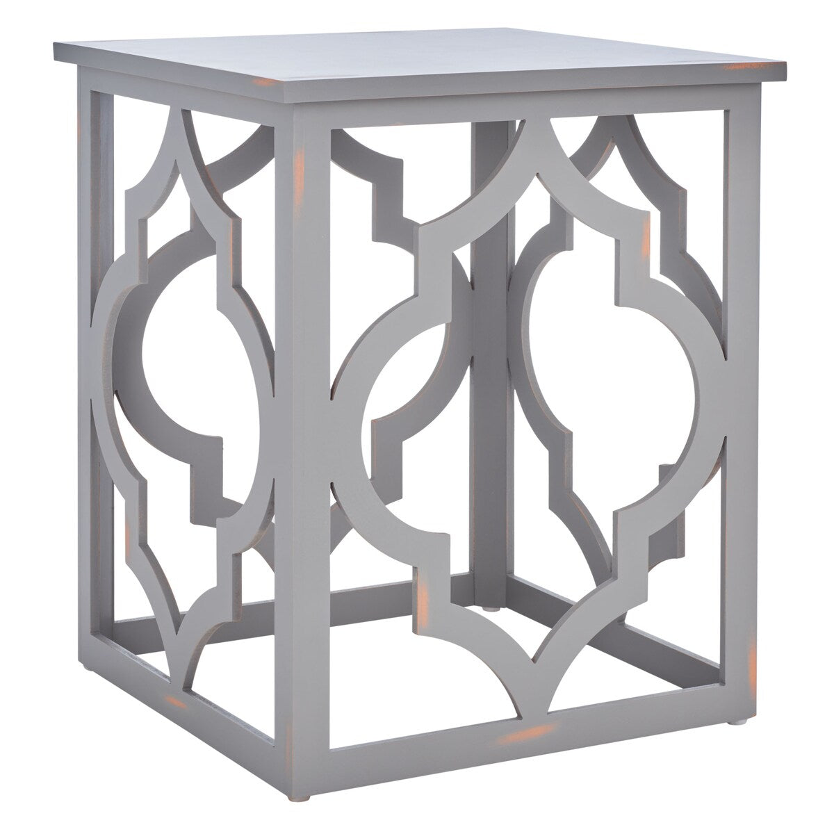 SAFAVIEH Grayce Trellis Silver Leaf End Table. - 19" W x 19" D x 23" H - 19Wx19Dx23H