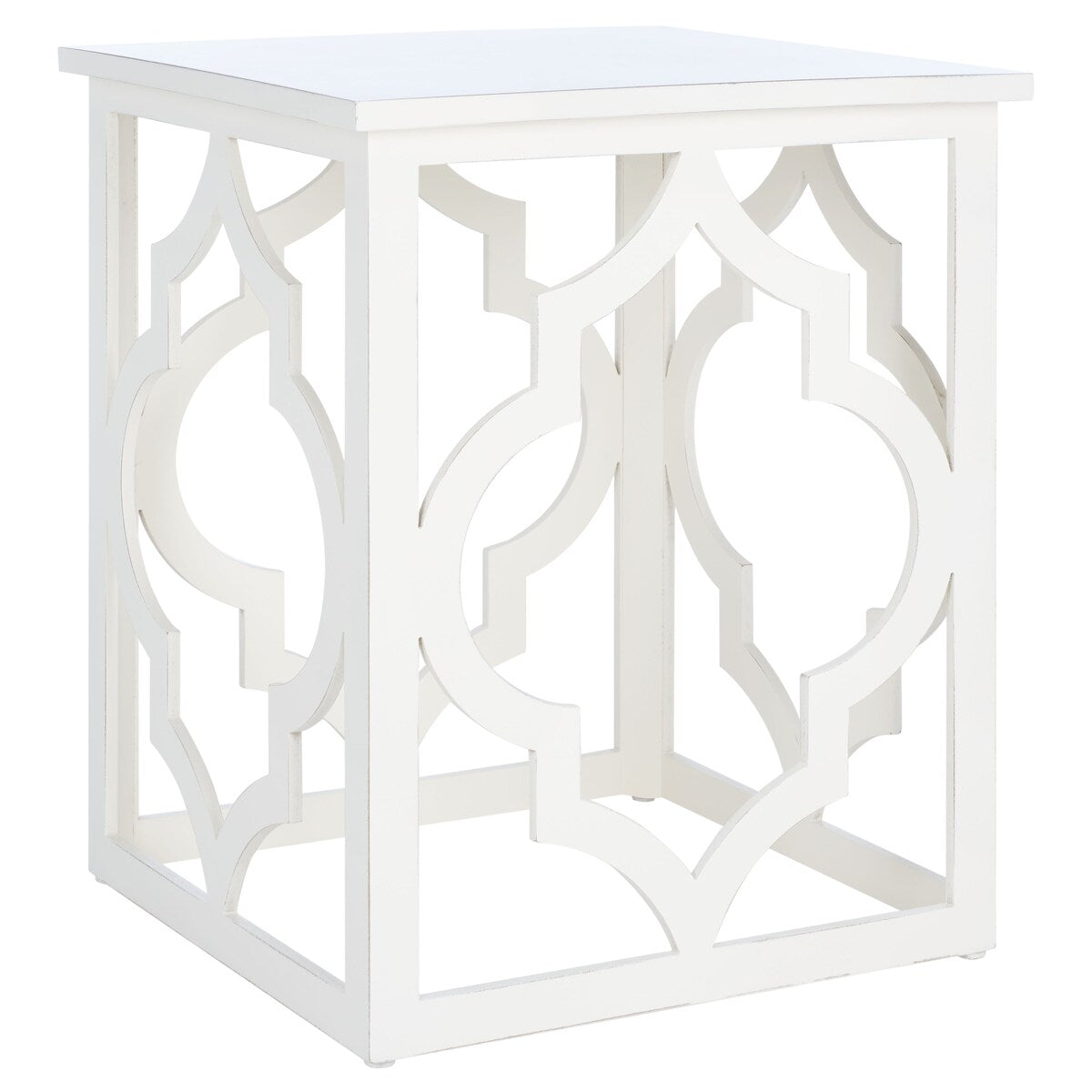 SAFAVIEH Grayce Trellis Silver Leaf End Table. - 19" W x 19" D x 23" H - 19Wx19Dx23H