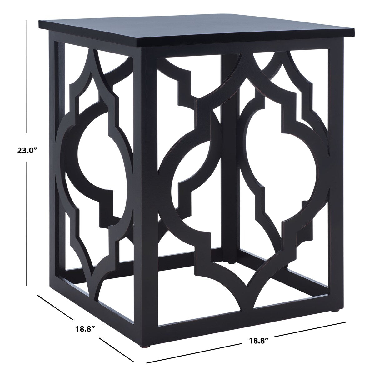 SAFAVIEH Grayce Trellis Silver Leaf End Table. - 19" W x 19" D x 23" H - 19Wx19Dx23H