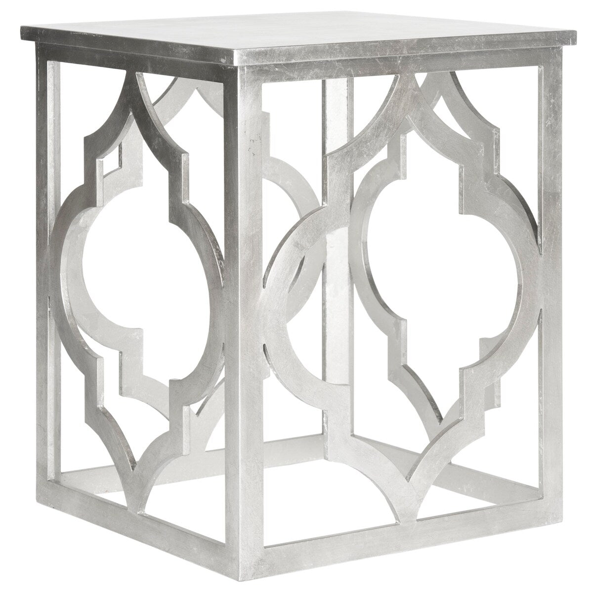 SAFAVIEH Grayce Trellis Silver Leaf End Table. - 19" W x 19" D x 23" H - 19Wx19Dx23H