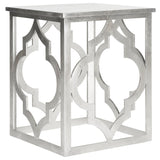 SAFAVIEH Grayce Trellis Silver Leaf End Table. - 19" W x 19" D x 23" H - 19Wx19Dx23H