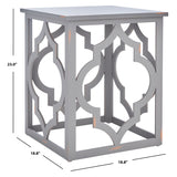 SAFAVIEH Grayce Trellis Silver Leaf End Table. - 19" W x 19" D x 23" H - 19Wx19Dx23H