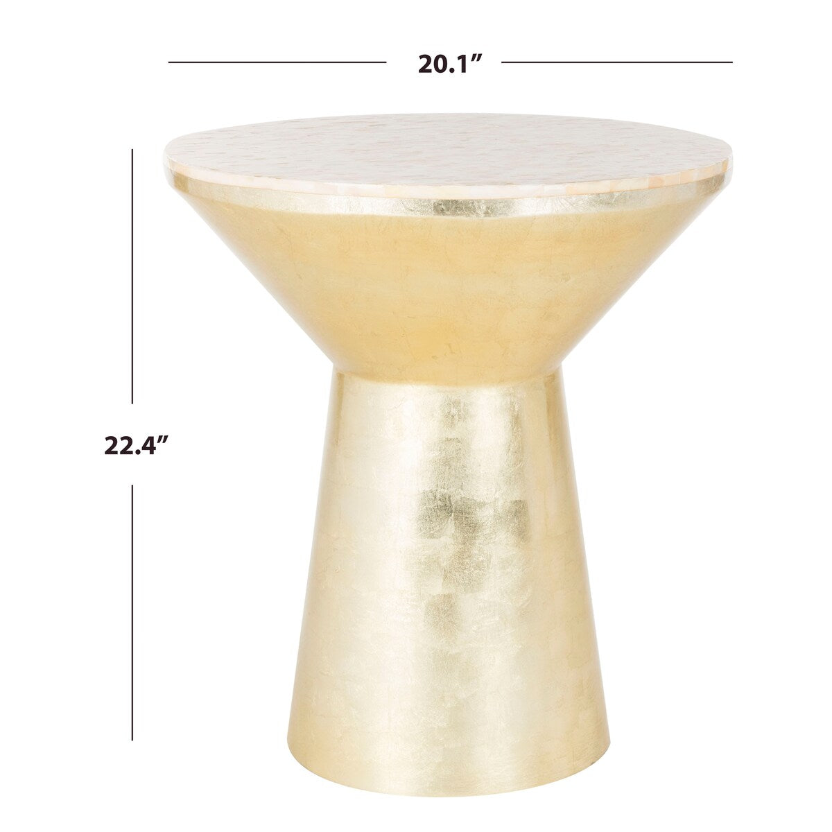 SAFAVIEH Grete Pink Champagne/ Gold Mosaic Top Round Side Table - 20.1"x20.1"x22.4" - 20Wx20Dx22H