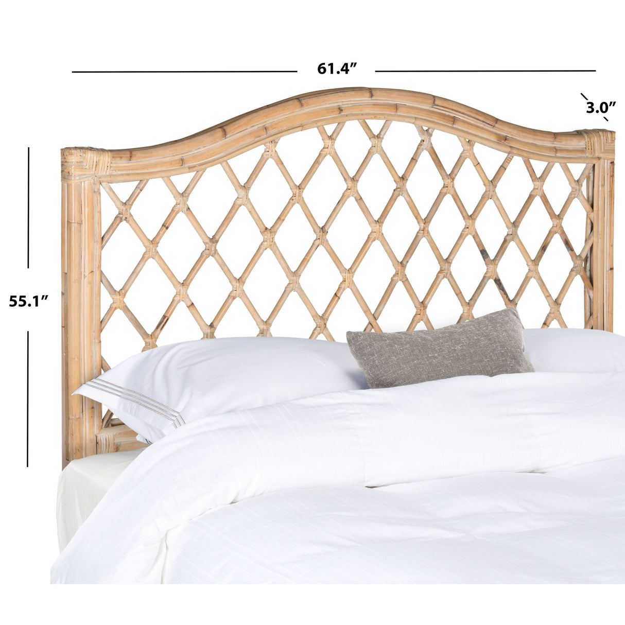 SAFAVIEH Gulfem Brown/ Multi Rattan Wicker Trellis Headboard (Full)