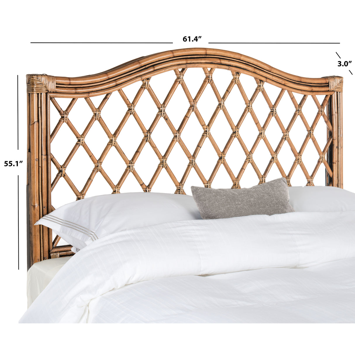 SAFAVIEH Gulfem Brown/ Multi Rattan Wicker Trellis Headboard (Full)