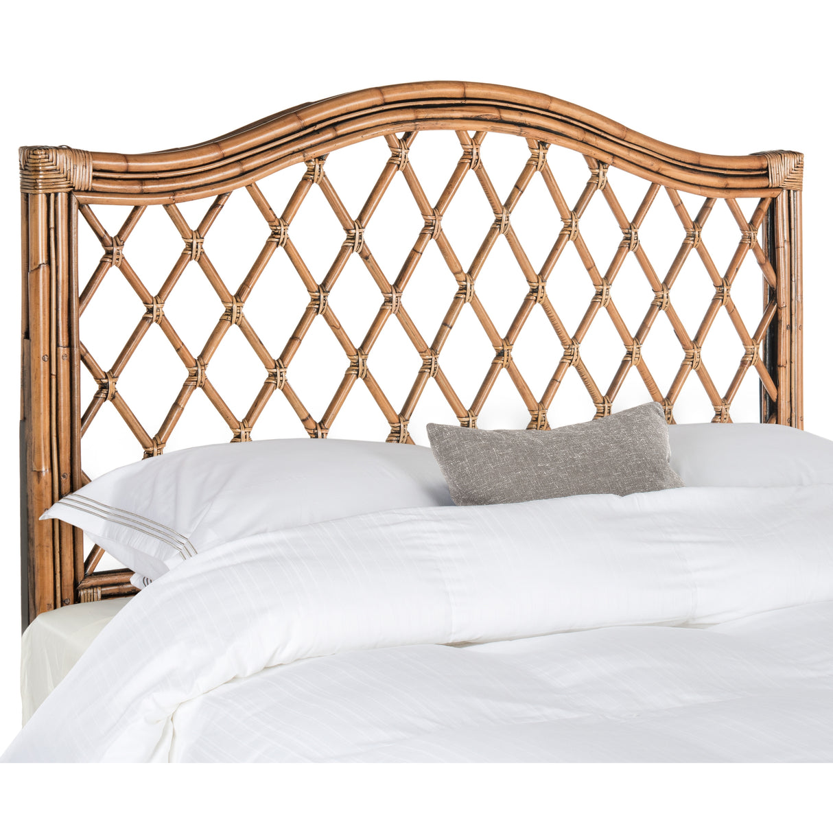 SAFAVIEH Gulfem Brown/ Multi Rattan Wicker Trellis Headboard (Full)