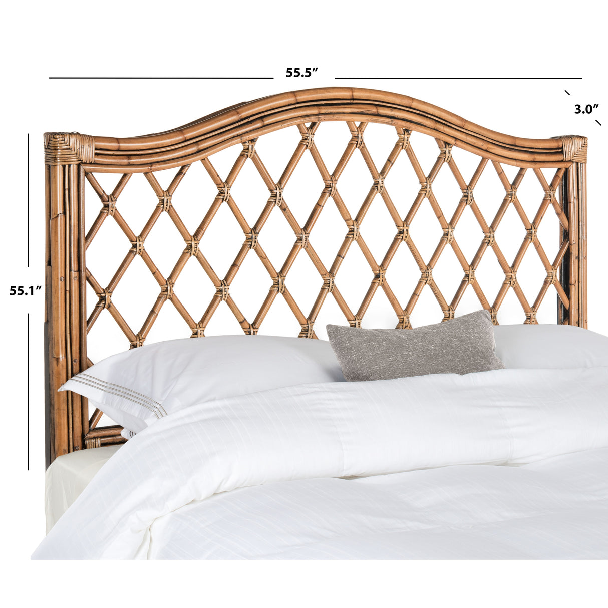 SAFAVIEH Gulfem Brown/ Multi Rattan Wicker Trellis Headboard (Full)