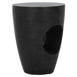 SAFAVIEH Hadil Indoor/ Outdoor Modern Black Concrete Round Accent Table - 14.1" W x 14.1" L x 17.7" H - 14Wx14Dx18H